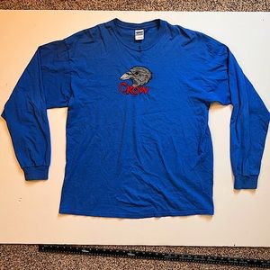 The Crow Movie Embroidered Long Sleeve T-shirt Blue Shirt Mens Size XL
